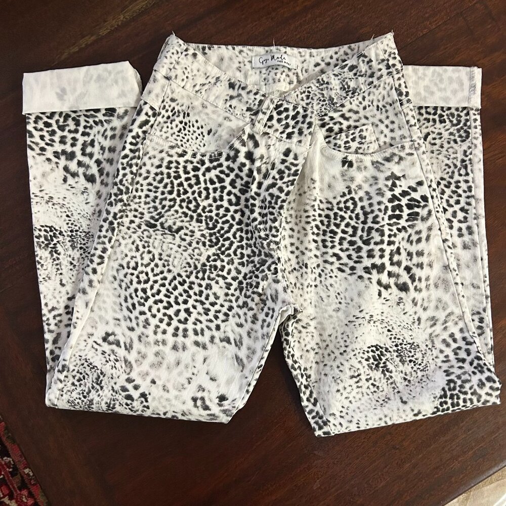 Gigi Moda animal print stretch jeans, S